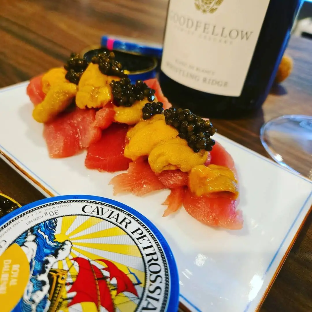 Valentine's Uni and Petrossian Caviar